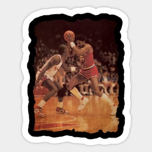 Young Michael Jordan vs Julius Erving Vintage Sticker